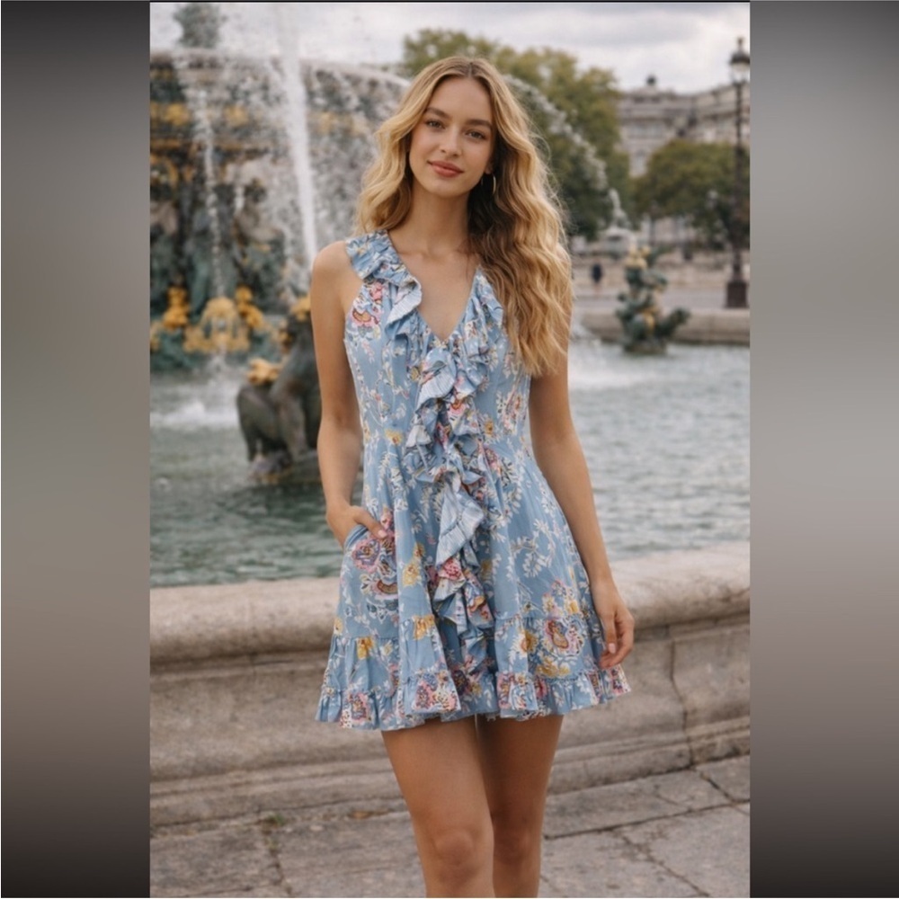 🎉LAST ONE🎉 Anthropologie NWT Love The Label Bowie Ruffle Mini Dress size L.